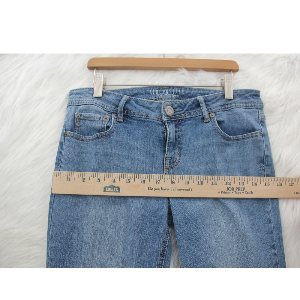 AEROPOSTALE Baby Bootcut Jeans Women's Size 8R Light Wash Blue Low Rise Y2K - Picture 3 of 12